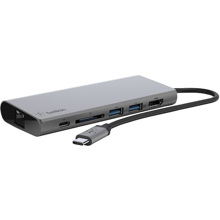 Belkin Usb C Mm Hub Power Space Gray F4U092btSGY