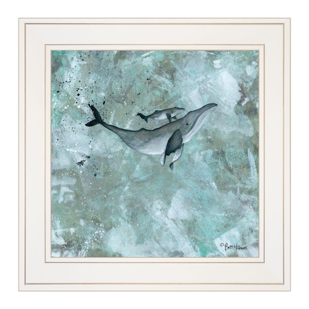 Homeroots Simplicity Humpback 1 White Framed Print Wall Art 404334