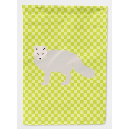 Carolines Treasures White Arctic Fox Green Flag Canvas House BB7703CHF