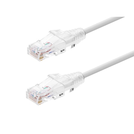 Monoprice Slim Cat6 Utp Cable, 10 ft.White 13545