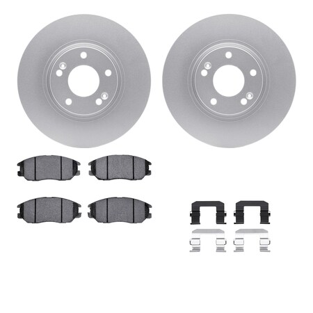 Dynamic Friction Co DFC GEOSPEC Coated Rotors with 5000 Brake Pads - Ceramic and Hardware 4512-03110