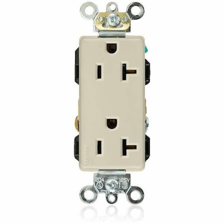 Leviton Industrial Grade Decora Receptacle, 20 Amp, 125 Volt 16362-I