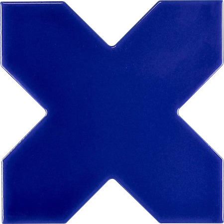 Apollo Tile Siena 5.35 in. x 5.35 in. Glossy Blue Ceramic Cross-Shaped Wall and Floor Tile 5.37 sqft/case, 27PK APLMOR88AZCR