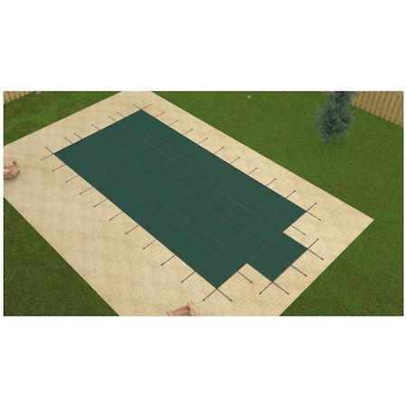 Powerplay 1710 x 366 ft. Grecian Green Mesh Safety Cover with Center End Step PO985490