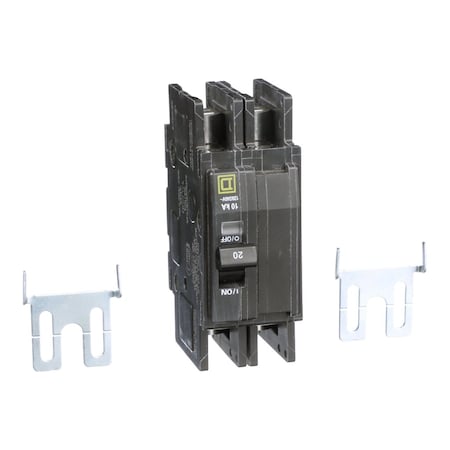 Square D Miniature Circuit Breaker, QO Series, 20A, 2 Pole, 120/240V AC, 10kA at 120/240V AC QOUR220