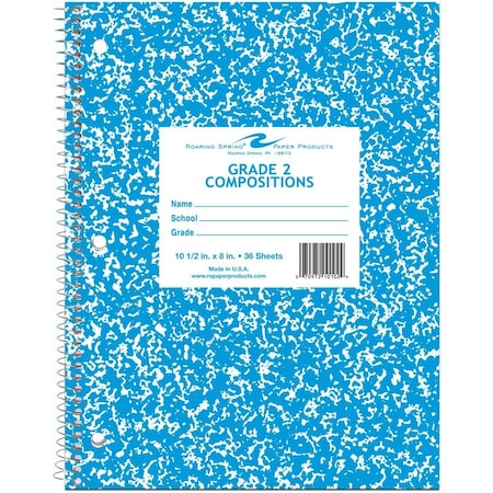 Roaring Springs Roaring Spring 10.5 x 8 in. Grade Two Notebook, Blue Cover, 48PK 10102