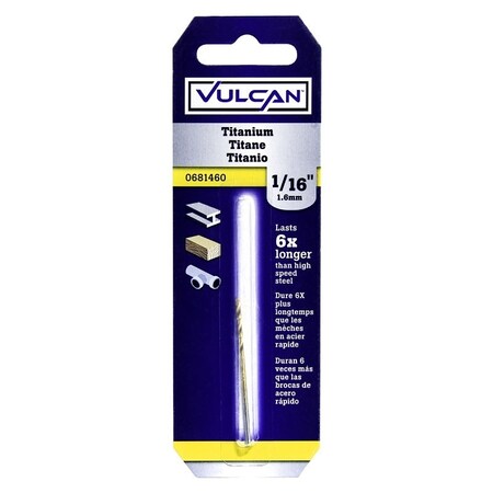 Vulcan 218141OR Jobber Drill Bit, 1/16 in Dia, 1-7/8 in OAL, Straight Shank PTA250650/218141O