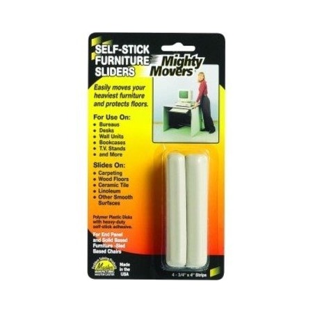 Master Caster Furniture Glides, Self-Stick, Rect., 4", PK4 87005