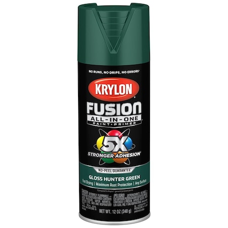 Fusion All-In-One 12 Oz Krylon Hunter Green Paint & Primer Spray Paint, Gloss K02789007