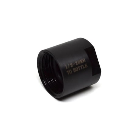 Defenseguard Black Oxide Steel Bottle Adapter with Wrench Flats, 14 x 1 in. DE1112747