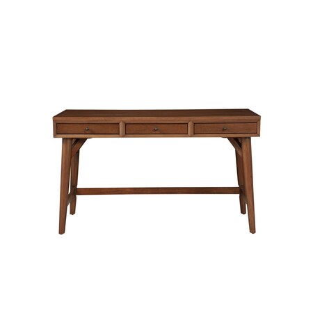 Homeroots 52" Brown Solid Manufactured Wood Writing Desk with Three Drawers 524095