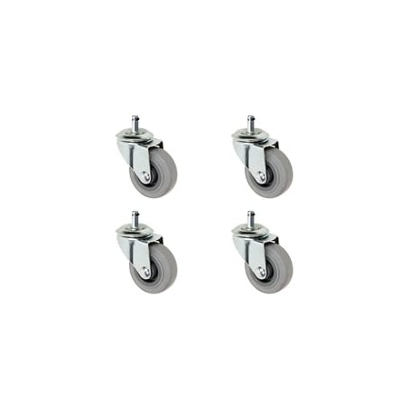 Albion 2-inch-gray-rubber-equipment-Casters-set-of-4,  2-Inch-Grip-Rin-Rubber-Casters