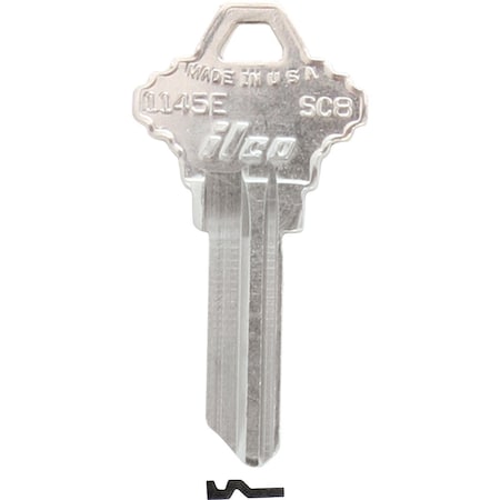 Ilco Schlage Nickel Plated House Key SC8 / 1145E, 10PK IAL4325201B