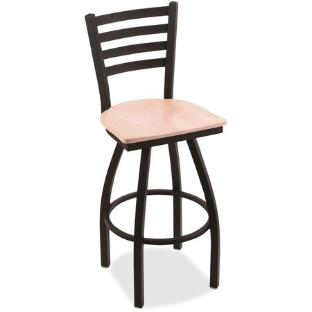 Holland Bar Stool Co 30" Swivel Bar Stool, Black Wrinkle, Nat Maple Seat 41030BWNatMpl
