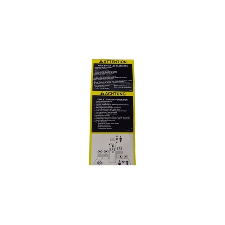 John Deere LABEL CAUTION (FR/GR), JOHN DEERE OEM M117019 M117019