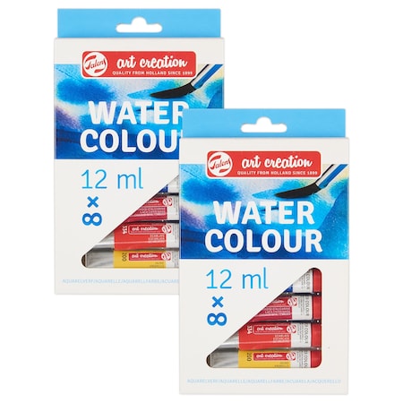 Talens Art Creation Watercolor Paint Set, 12mL, 8-Color Set, 2PK 9022008M