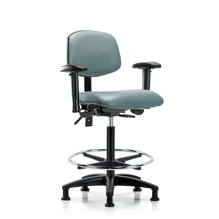 Blue Ridge Ergonomics Vinyl Chair, Vinyl, Adjustable Arms BR-VHBCH-RG-T1-A1-CF-RG-8822