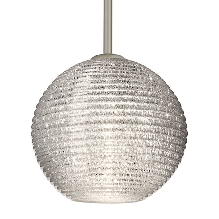Besa Lighting Kristall 8 Cord Pendant, Glitter, Satin Nickel Finish, 1x9W LED 1TT-4616GL-LED-SN