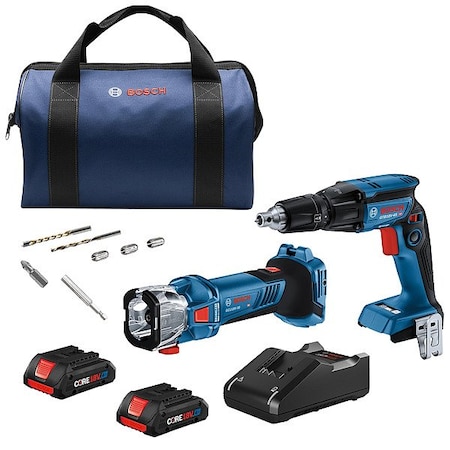 Bosch Cordless Tool Combination Kit, (2) 4.0Ah GXL18V-291B25