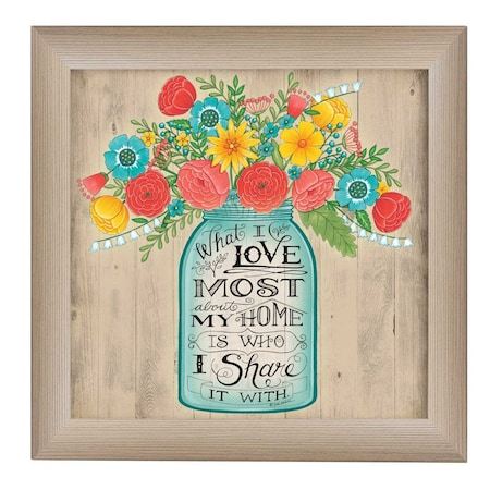 Homeroots What I Love Most 1 Brown Framed Print Wall Art 404875