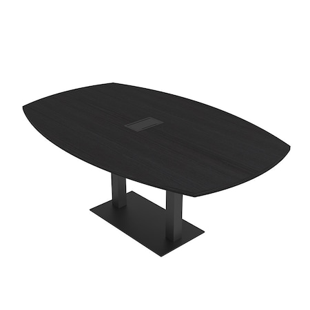 Skutchi Designs Arc Rectangle Meeting Room Table, 45 in W, 72 in L, Black HAR-AREC-48x72-DOU.BK-U999ST19-EBLK