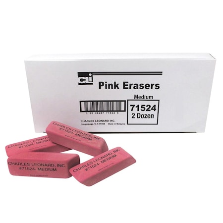 Vertex Pink Economy Wedge Erasers, Medium, 3PK VE3482070