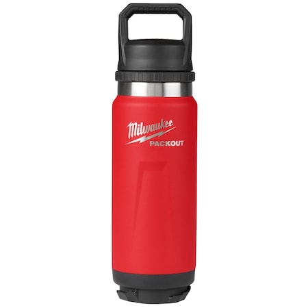 Milwaukee Tool Insulated Bottle, SS, 24 oz CAP, Black 48-22-8396R