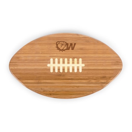 Picnic Time Family Of Brands NCAA Wingate University Bulldogs Touchdown! Football Cheese Board - Novelty Charcuterie Board 896-00-505-183-1