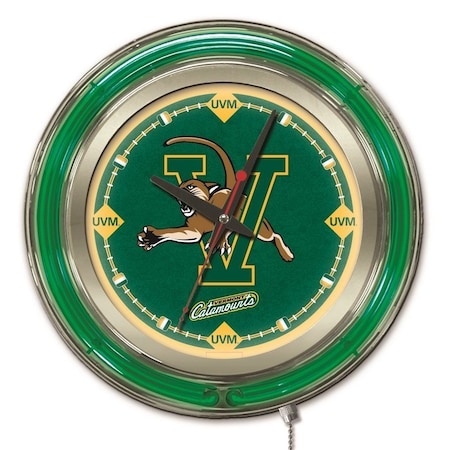 Holland Bar Stool Co University of Vermont Double Neon 15" Clock Clk15Vermnt