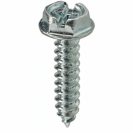 Dottie Sheet Metal Screw, #10 x 2 in, Zinc Plated Steel Flange Hex Head Combination Phillips/Slotted Drive HWSMS102
