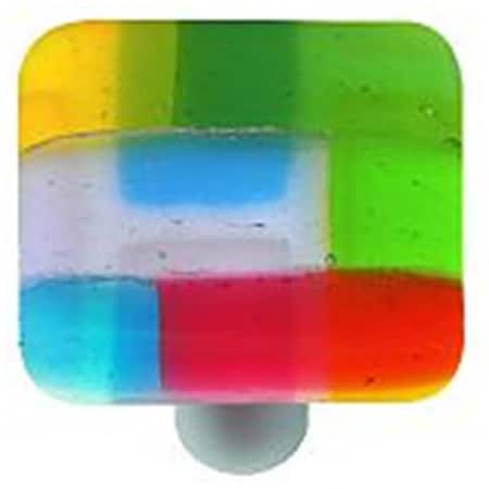 Towels Usa Artist Mosaic Spring Square Glass Cabinet Knob - Aluminum Post TO2522037