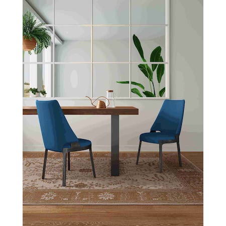 Manhattan Comfort Kara Dining Side Chair in Blue, PK2 DC057-BL