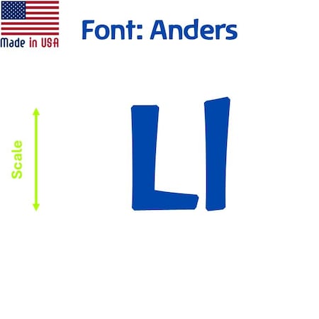 Aacc Self-Adhesive Vinyl Letter: l, Scale: 4 cm. Color: Blue Font: Anders by AACC-Anders-ll-Blue-M4x1