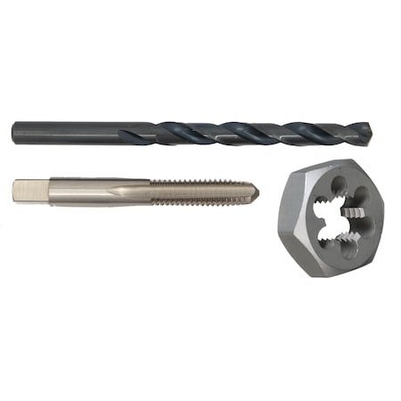 Drill America m16 X 2 HSS Plug Tap, Hex Die and 14.00mm HSS Drill Bit Kit HXPOUM16X2
