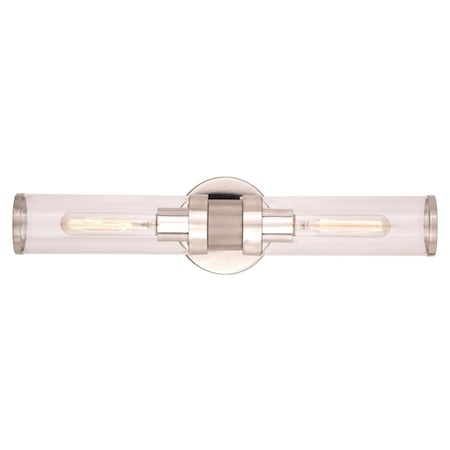 Perfecttwinkle 4.75 in. Levitt 2 Light Wall Light, Polished Nickel PE3260060