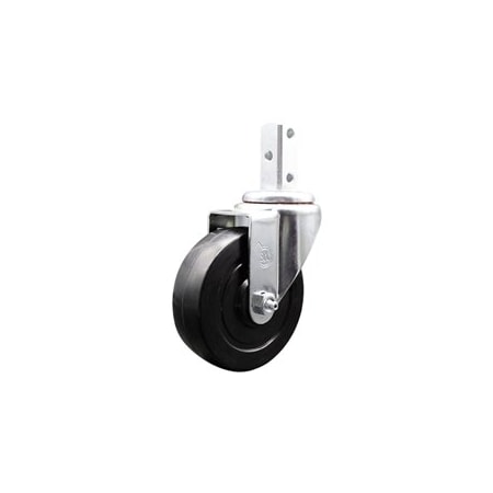 Service Caster 4 Inch Soft Rubber Wheel Swivel 7/8 Inch Square Stem Caster SCC-SQ20S414-SRS-78