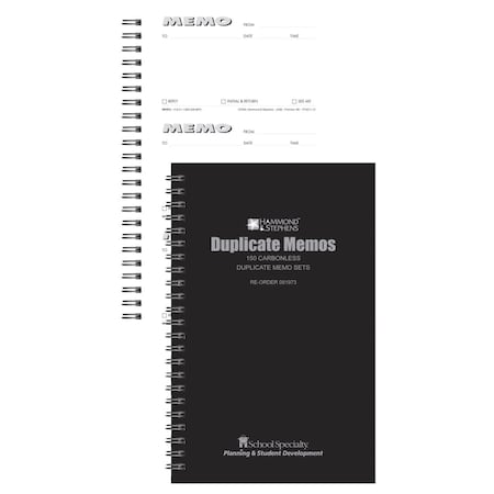 Made-To-Stick N417D 2-Part Carbonless Memo Book, Black Cover - 5.5 x 8.63 in., 2.87 x 5 in. Memo MA1204182