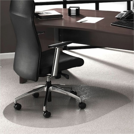 Floortex Chair Mat 39"x49", Contoured Shape, Clear, for Carpet FR119923SR