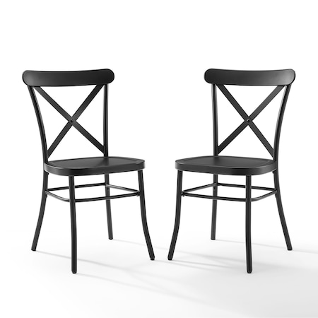 Crosley Camille 2-Piece Metal Dining Chair Set CF500620-MB