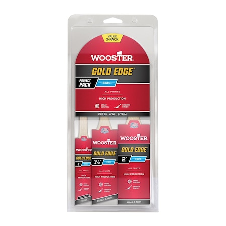 Wooster 266905 Gold Edge Brush 3 per Pack 12PK 071497184405
