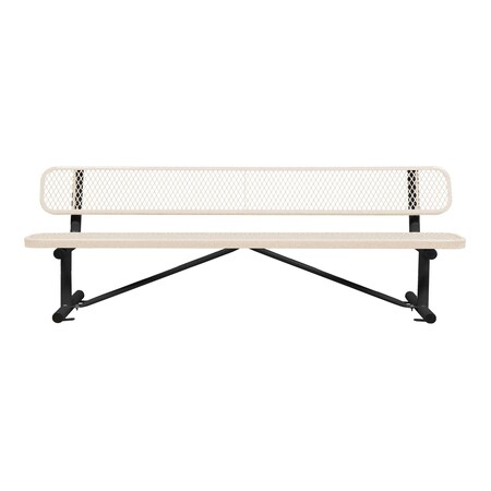 Leisure Craft Bench/Back, Surface Mount, 8ft., Sandstone B8WBSM-SANDSTONE