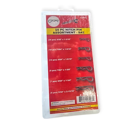 Tool City 100 PIECE HITCH PIN ASSORTMENT - SAE 13007