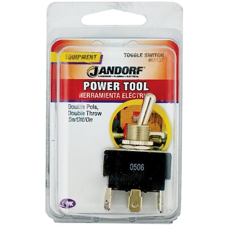 Jandorf Switch, 15/20 A, 125/277 V, DPDT, Tab Terminal 61137