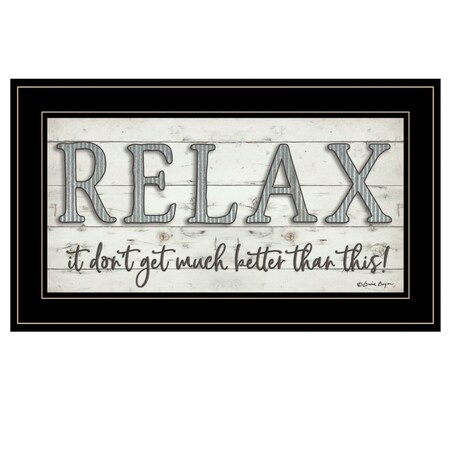Homeroots Relax 4 Black Framed Print Bathroom Wall Art 406773