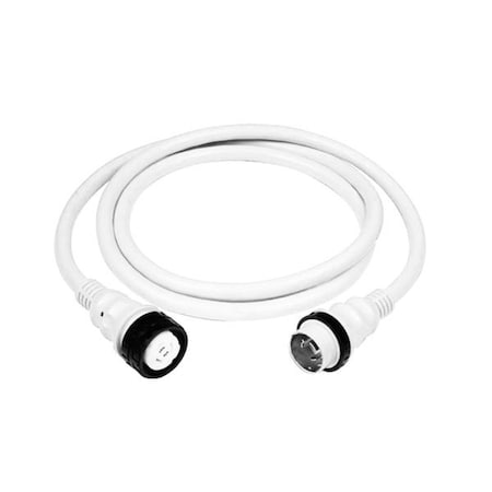Dynamicfunction 50Amp 125-250V Shore Power Cable - 25 in. - White DY2214258