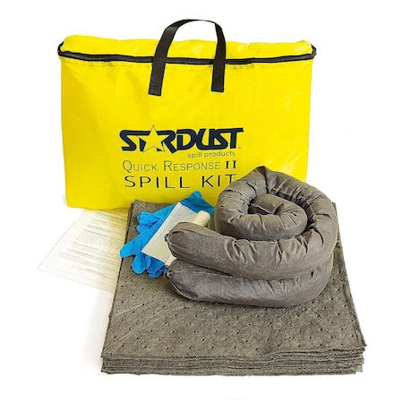 Stardust Spill Products Spill Kit, 6 Gallon Volume Absorbed Per KIt, Chemicals/Hazardous Materials, 24 Components, Yellow D715