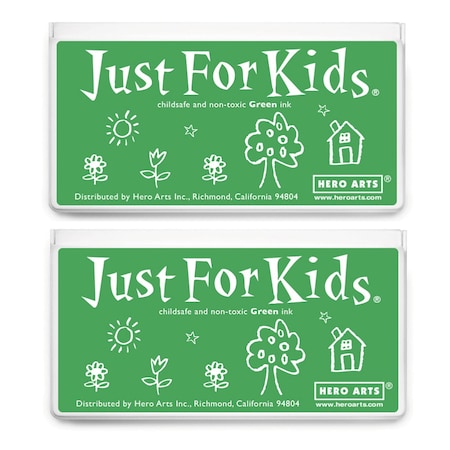 Hero Arts Jumbo Just for Kids Stamp Pad, Green, 2PK AF482