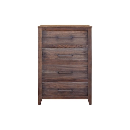 Homeroots 35" Brown Solid Wood Four Drawer Chest 524571