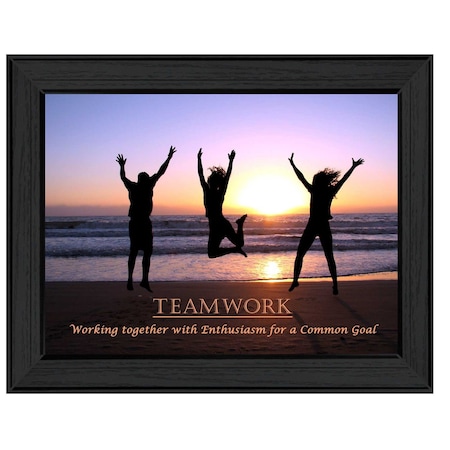 Homeroots Teamwork 3 Black Framed Print Wall Art 405368