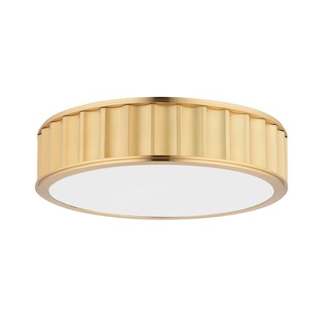 Hudson Valley Lighting Middlebury 3 Light Flush Mount 16 In. Aged Brass, round 912-AGB